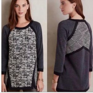 Anthropologie Harlyn Adelaide Mixed Media Sweater Tunic Top Small S